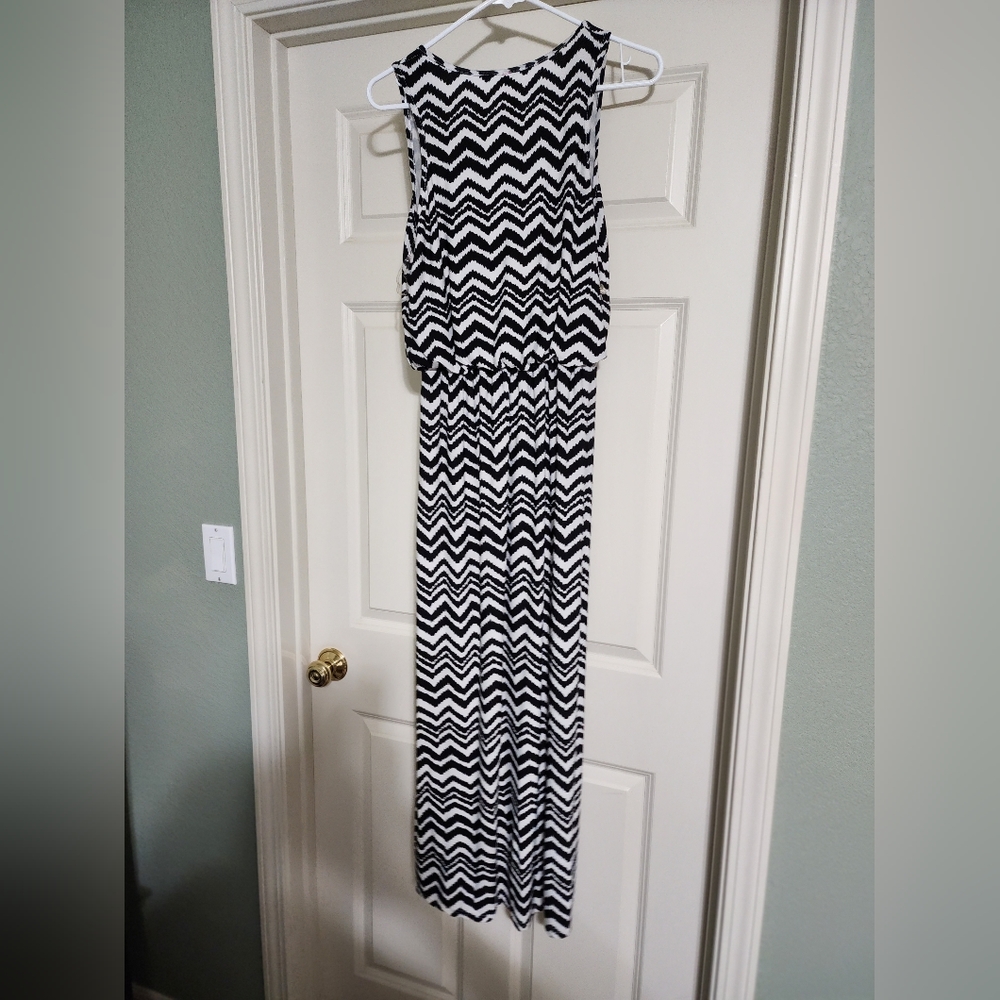 Black and White Striped Maxi Dress